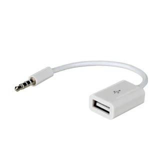 Adapter: USB - Jack (3,5mm) adapter fehér, 15 cm