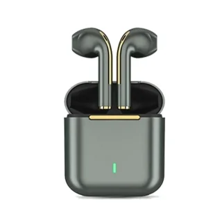 Headset: TWS J18 - zöld bluetooth headset, töltő tokkal