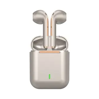 Headset: TWS J18 - arany bluetooth headset, töltő tokkal