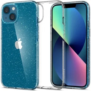 Telefontok iPhone 13 mini - Spigen Liquid Crystal Glitter - átlátszó hátlap tok