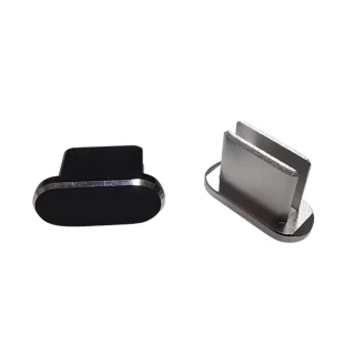Egyéb kiegészítők: Porvédő kupak - Type-C (USB-C) csatlakozóba - fekete/ezüst, műanyag (2db)