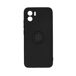 Telefontok Xiaomi Redmi A1 - Forcell Silicone Ring fekete tok kitámasztóval