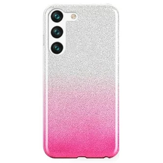 Telefontok Samsung Galaxy S23+ (S23 Plus) - Ezüst / pink Shiny tok