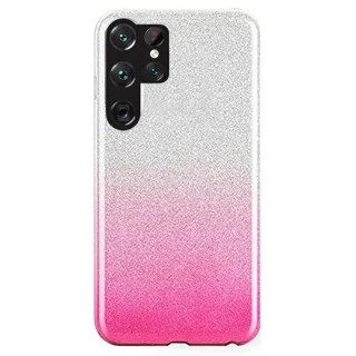 Telefontok Samsung Galaxy S23 Ultra - Ezüst / pink Shiny tok