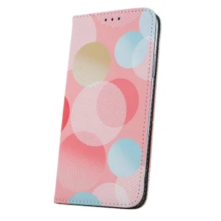 Telefontok Oppo A16s - Smart Trendy Coloured Circular - mágneses szilikon keretes könyvtok