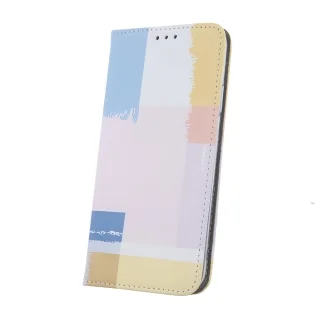 Telefontok Huawei P30 Lite - Smart Trendy Coloured Square - mágneses szilikon keretes könyvtok