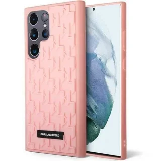 Telefontok Samsung Galaxy S23 Ultra - Karl Lagerfeld 3D Monogram - pink hátlap tok