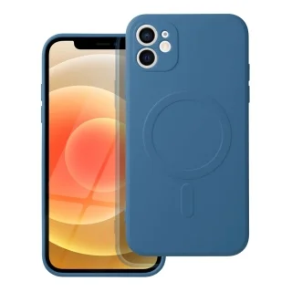 Telefontok iPhone 12 mini - MagSafe kompatibilis kék szilikon tok