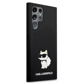 Telefontok Samsung Galaxy S23 Ultra - Karl Lagerfeld Liquid Silicone Choupette NFT - fekete hátlap tok