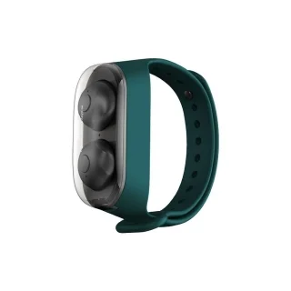 Headset: Remax TWS-15 - zöld bluetooth headset, töltő tokkal csukló karpánttal