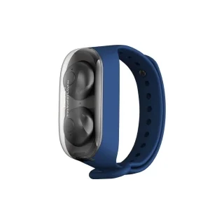 Headset: Remax TWS-15 - kék bluetooth headset, töltő tokkal csukló karpánttal