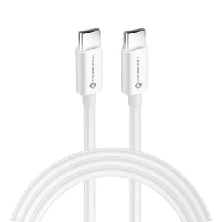 Forcell C339 - Type-C (USB-C) / Type-C (USB-C) fehér kábel, 2m, 5A