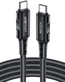 ACEFAST C4-03 - Type-C (USB-C) / Type-C (USB-C) fekete szövet kábel, 2m, 5A