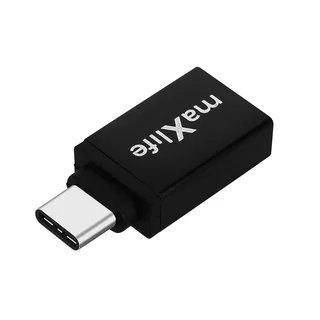 Adapter: MaxLife - USB / TYPE-C (USB-C), fekete adapter