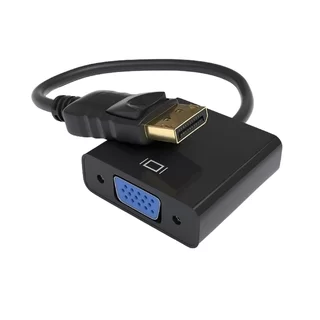 Adapter: Akyga AD-36- DisplayPort / VGA HUB porttal, 15 cm kábel, fekete