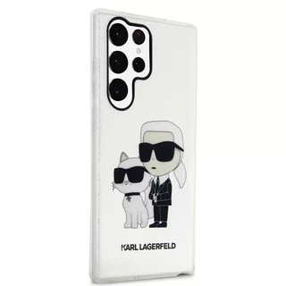 Telefontok Samsung Galaxy S23 Ultra - Karl Lagerfeld Karl and Choupette - átlátszó/csillámos műanyag hátlap tok