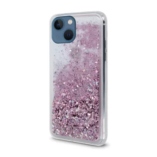 Telefontok iPhone 14 - pink folyékony csillámos hátlap tok 