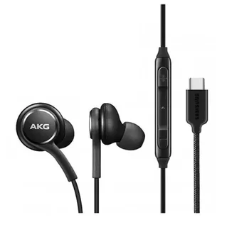 Headset: Samsung EO-IC100BBE - fekete gyári hangerőszabályzós stereo headset, Type-C (USB-C) csatlakozóval