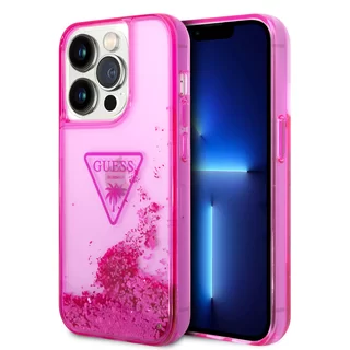 Telefontok iPhone 14 Pro - Guess Liquid Glitter - kemény hátlaptok - Pink