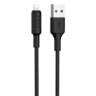 Kábel: HOCO X25 - USB / Lightning fekete kábel, (2,4A) 1m