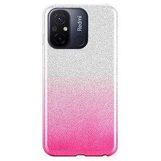 Telefontok Xiaomi Redmi 12C - Ezüst / pink Shiny tok