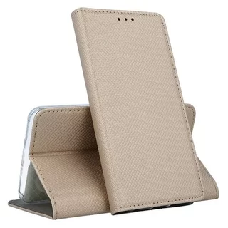 Telefontok Samsung Galaxy A14 4G / LTE (A145) - arany mágneses szilikon keretes könyvtok