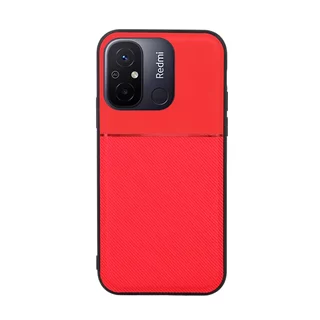 Telefontok Xiaomi Redmi 12C - Elegance piros műanyag hátlap tok szilikon kerettel