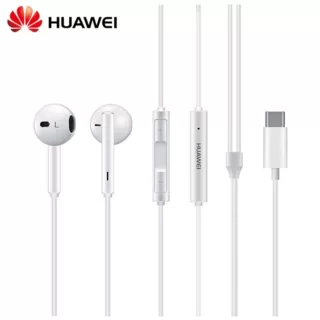 Headset: Huawei CM33 - fehér, stereo headset Type-C (USB-C) csatlakozóval