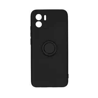 Telefontok Xiaomi Redmi A2 - Forcell Silicone Ring fekete tok kitámasztóval