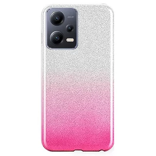 Telefontok Xiaomi Redmi Note 12 5G - Ezüst / pink Shiny tok
