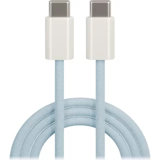 Kábel: Maxlife MXUC-06 - Type-C (USB-C) / Type-C (USB-C) kék szövet kábel 1m, 20W
