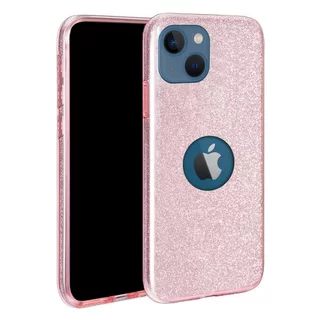 Telefontok iPhone 14 Plus - Pink Shiny tok (Apple logónál kivágással)