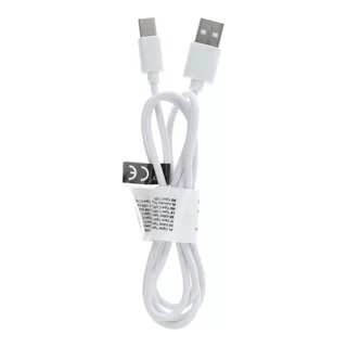 Kábel: Type-C (USB-C) / USB fehér adatkábel, 1 m (8 mm hosszúságú véggel)