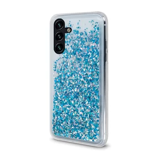 Telefontok Samsung Galaxy A54 5G - kék folyékony csillámos hátlap tok 