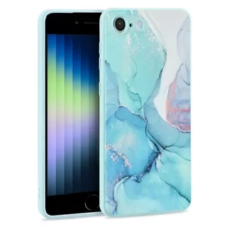 Telefontok iPhone SE3 2022 - kék marble hátlap tok