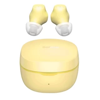 Headsett: Baseus Encok WM01 - sárga vezeték nélküli stereo headset, töltőtokkal