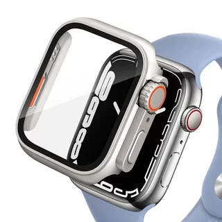 Tech-Protect Defense360 - ezüst/narancs műanyag/üveg védő tok Apple Watch 7 / 8 / 9 (45mm) okosórához