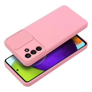 Telefontok Samsung Galaxy A14 5G - Slider csúsztatható kameravédős pink szilikon hátlap tok