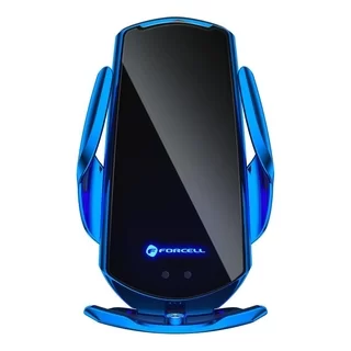 Telefontartó: Forcell HS1 - Univerzális, fekete / kék szellőzőrácsra / szélvédőre rögzíthető automata telefontartó