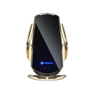 Telefontartó: Forcell HS1 - Univerzális, fekete / arany szellőzőrácsra / szélvédőre rögzíthető automata telefontartó