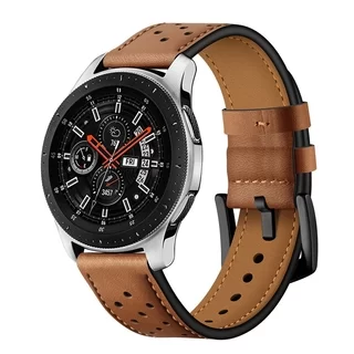 Huawei Watch 4 / Watch 4 Pro okosóra szíj - TECH-PROTECT Leather barna bőr szíj (22 mm szíj szélesség)