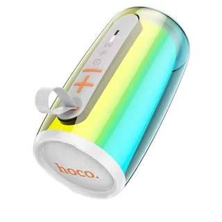 Bluetooth hangszóró: HOCO HC18 - fehér LED-es, bluetooth / FM hangszóró