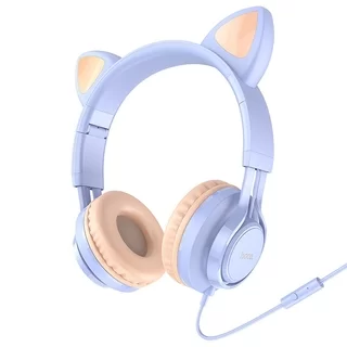 Headset: HOCO W36 - kék vezetékes fejhallgató (3,5 mm jack)