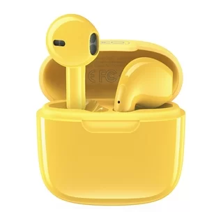 Headset: XO X23 - sárga bluetooth headset, töltő tokkal