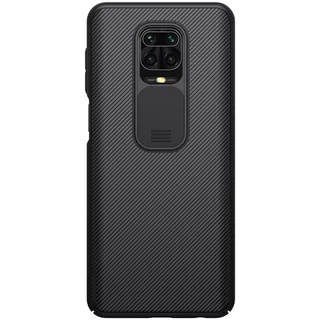 Telefontok Samsung Galaxy A22 LTE / 4G - Nillkin csúsztatható kameravédős fekete hátlap tok