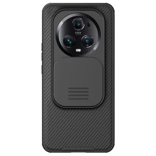 Telefontok Honor Magic5 Pro - Nillkin csúsztatható kameravédős fekete hátlap tok