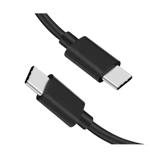 Kábel: Type-C / Type-C (USB-C) fekete töltő kábel 1m, 2A