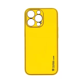 Telefontok iPhone 13 Pro - Forcell műbőr hátlap tok, sárga