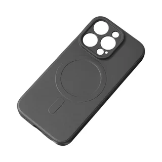 Telefontok iPhone 15 Pro - MagSafe kompatibilis fekete szilikon hátlap tok