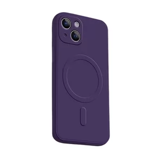 Telefontok iPhone 15 - MagSafe kompatibilis lila szilikon hátlap tok